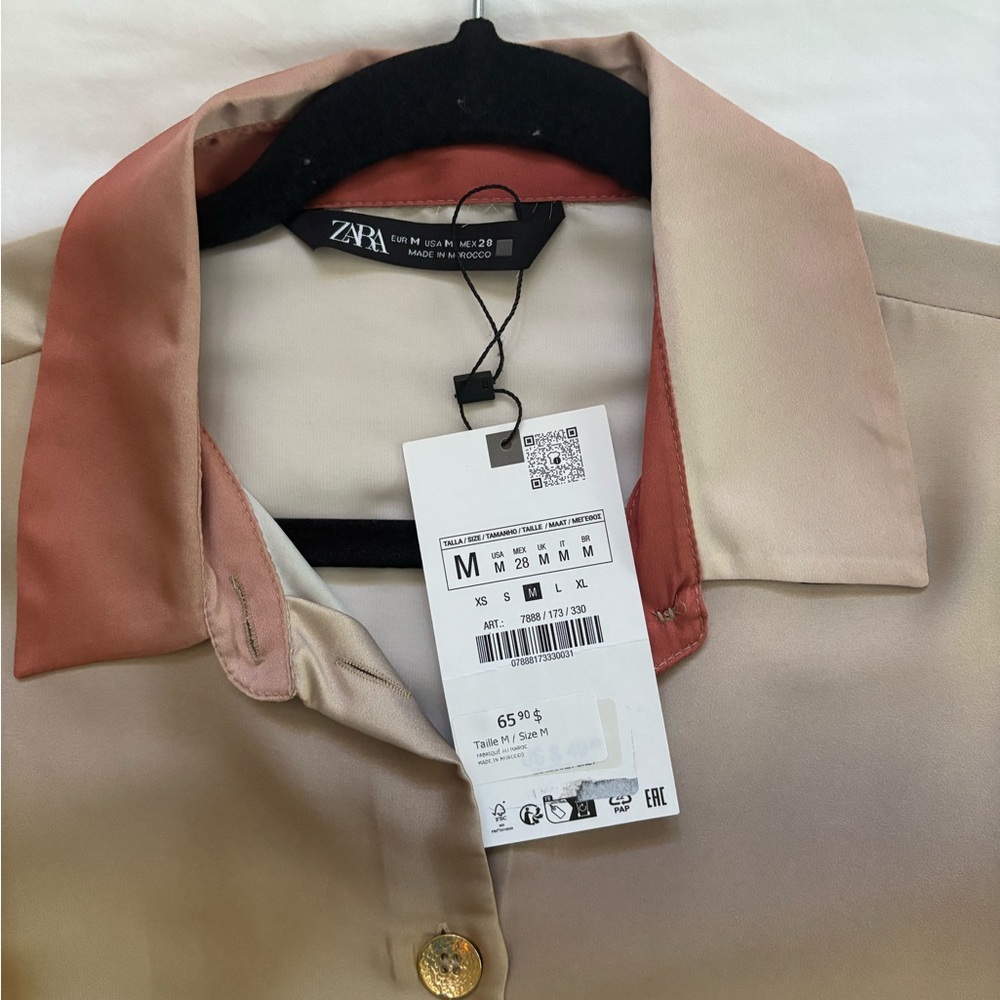 Zara Women's Multicolor satin shirt